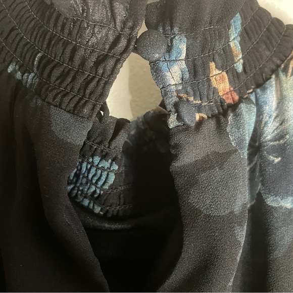 Baltic Born Luciana Floral High Neck Long Sleeve Maxi Dress Black Blue Sz Large - Picture 12 of 15